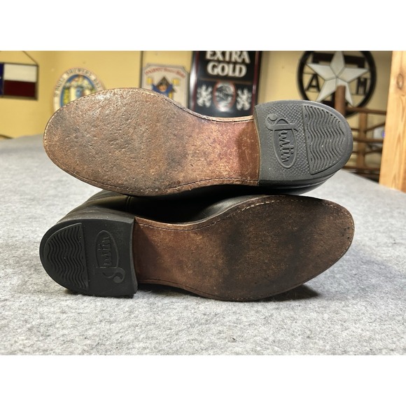 Justin Style 3133 Black Roper Leather Western Cowboy Boots Men's 6.5E - Picture 5 of 16